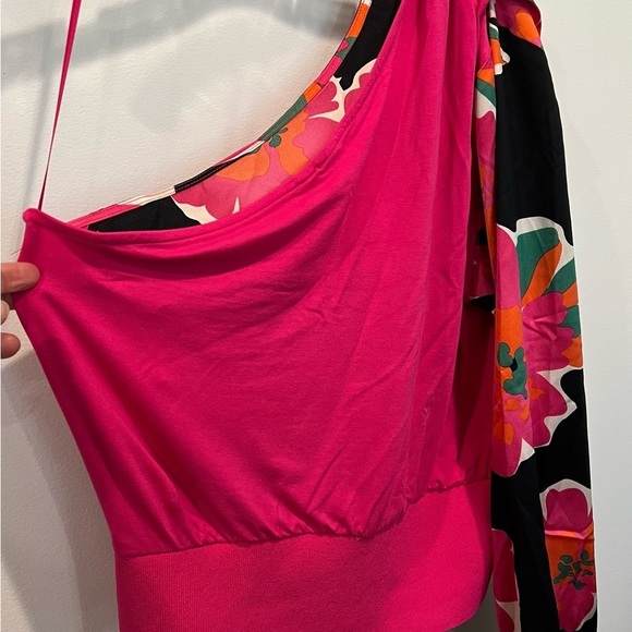 Anthropologie Floral Dolan One Shoulder Size Large - Picture 6 of 14